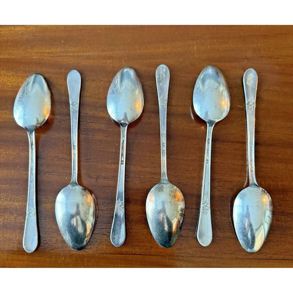 Set of 6 Vintage‎ 1847 Rogers Bros IS Place Oval Soup Spoon 7 1/4